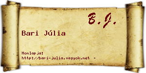 Bari Júlia névjegykártya