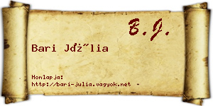 Bari Júlia névjegykártya